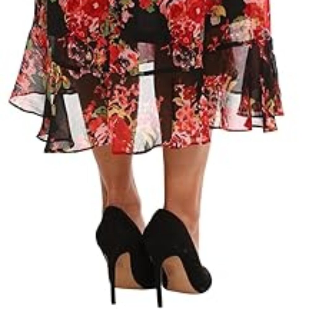 London Times Size 12 Faux Wrap Dress - Picture 15 of 16